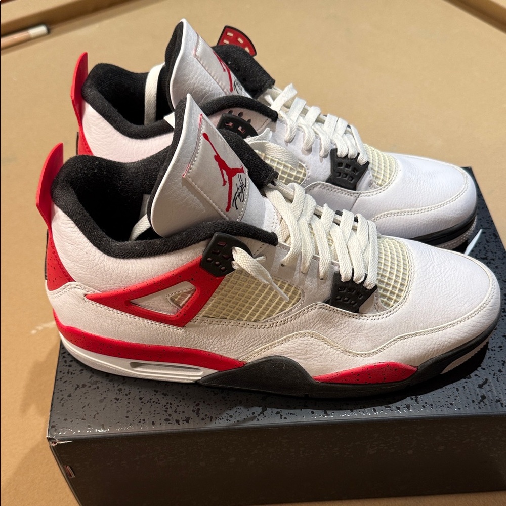 Jordan Men's White and Red Sneakers